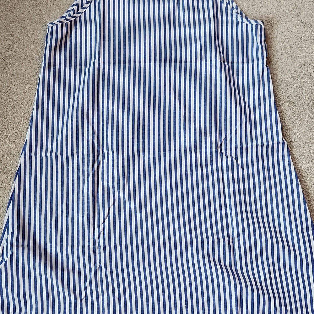 Seaside Elegance Royal Striped Mini Dress - large - Picture 9 of 10
